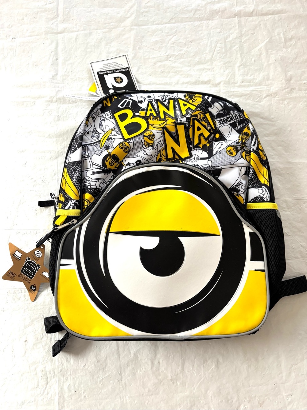 NWT Despicable Me Minions Black yellow The Rise of Gru Bananas 16 inch Backpack